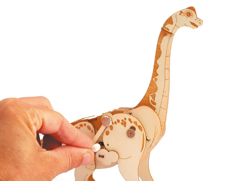 Maquette en bois 3D mécanique diplodocus