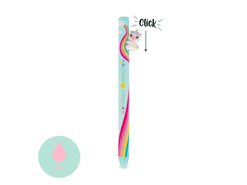 Stylo Free Hugs Retractable Ballpoint - Licorne - Encre rose