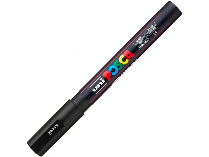 Marqueur posca - pointe fine 1,5 mm - Noir - PC3M