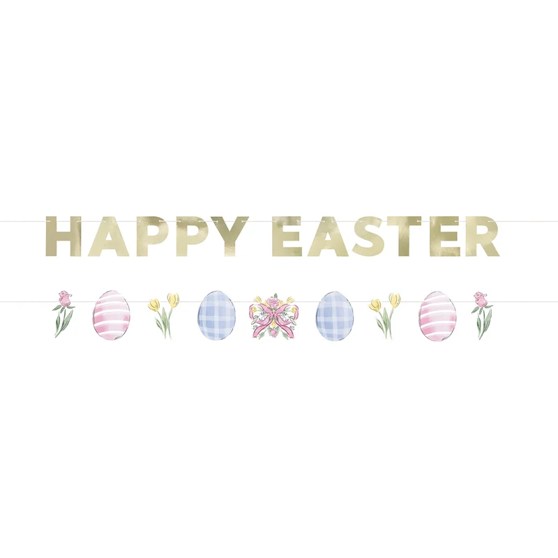 Watercolour Easter "Happy Easter" Paper Banners, 72 Inches, 2 Count