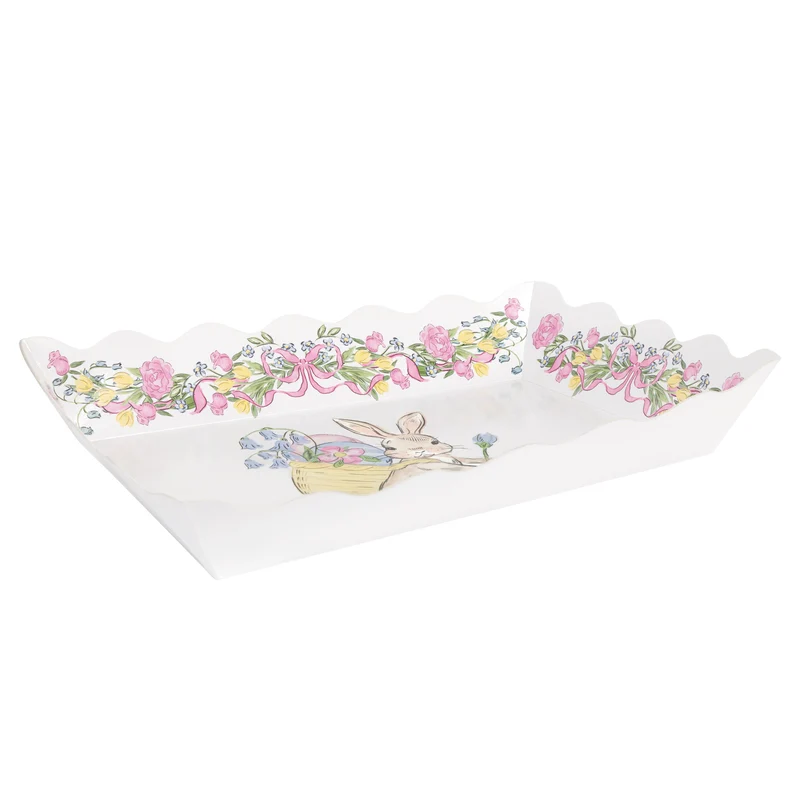 Watercolour Easter Scalloped Paper Serving Tray, 1 Count