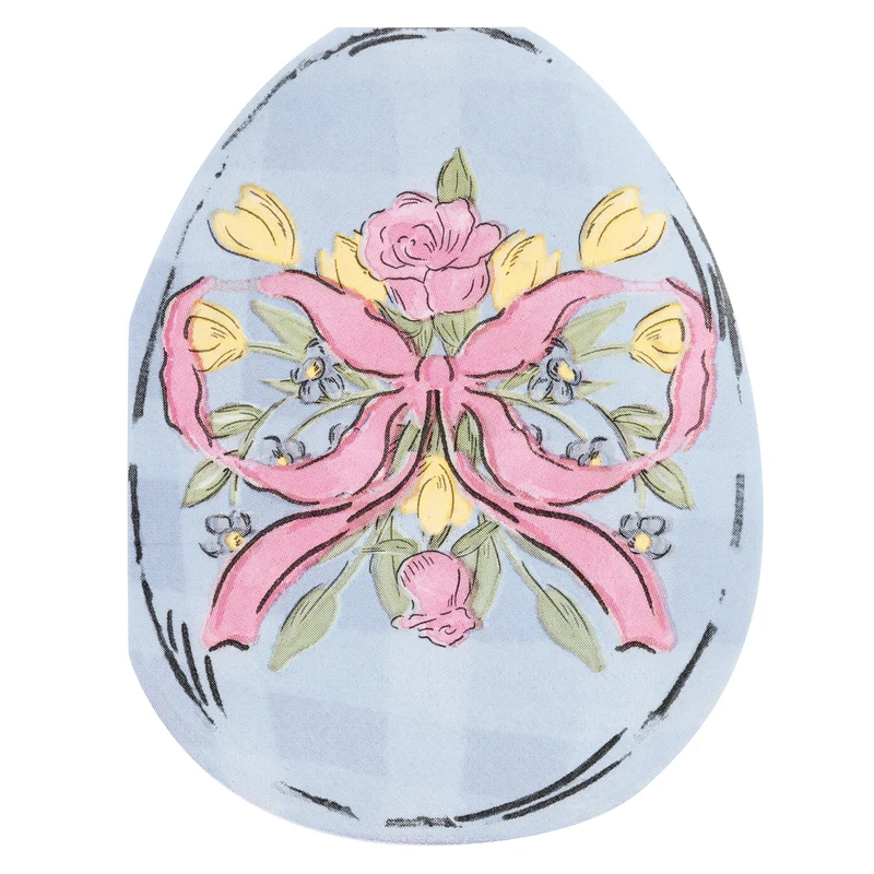 Watercolour Easter Large Egg Shaped Lunch Napkins, 16 Count