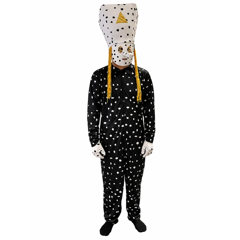 Black Polka Dot Attack Costume for Adults, Mask Not Included