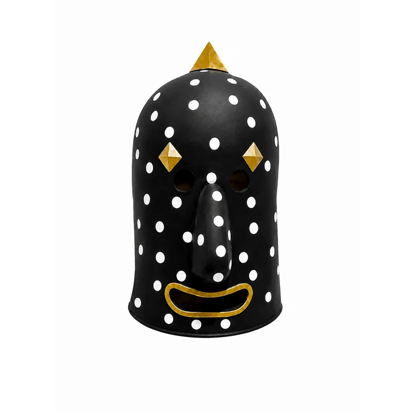 Black Polka Dot Attack Mask for Adults