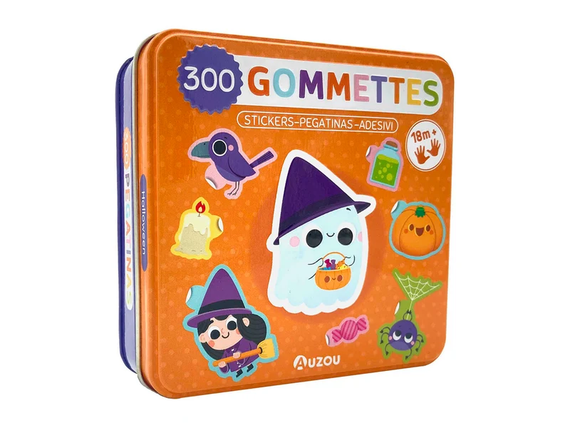 300 Gommettes d'Halloween en Boite Metal - Auzou