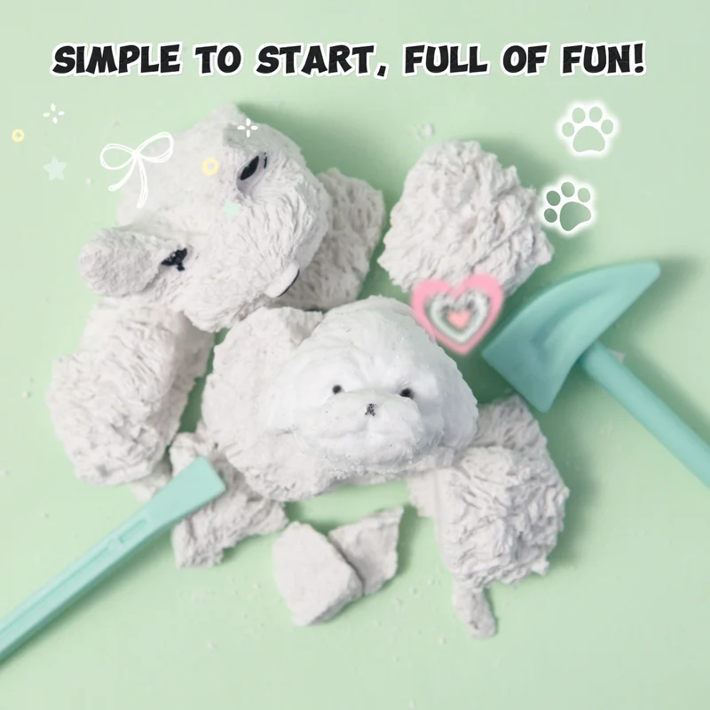 FUFUSQUISHY Puppy Head Squishy Dig Kit