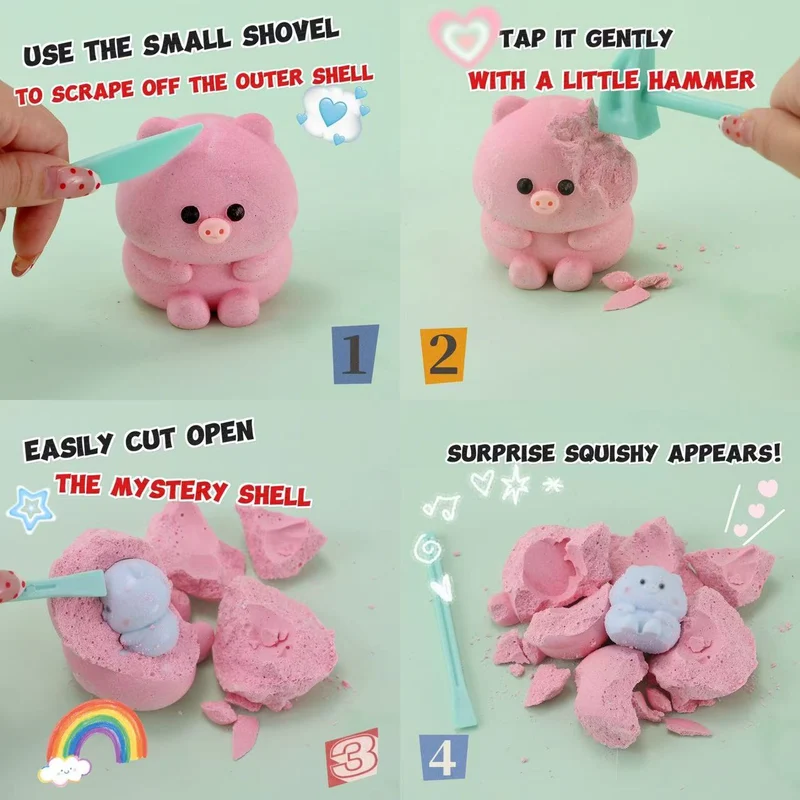 FUFUSQUISHY Little Pig Squishy Dig Kit