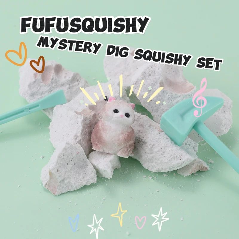 FUFUSQUISHY White Ball Squishy Dig Kit