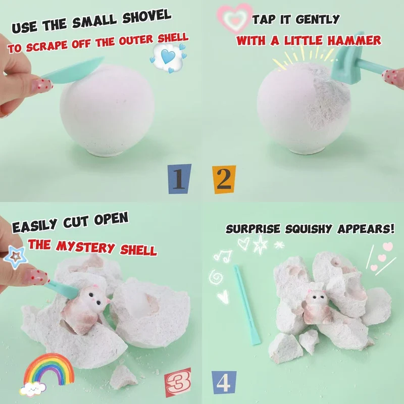 FUFUSQUISHY White Ball Squishy Dig Kit