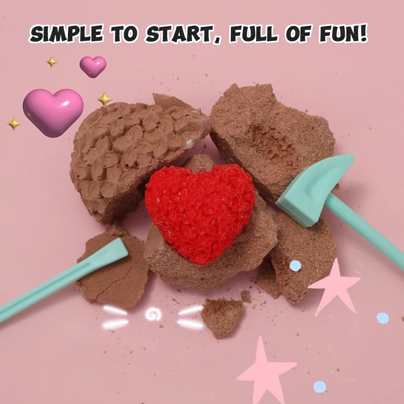 FUFUSQUISHY Flower Heart Squishy Dig Kit