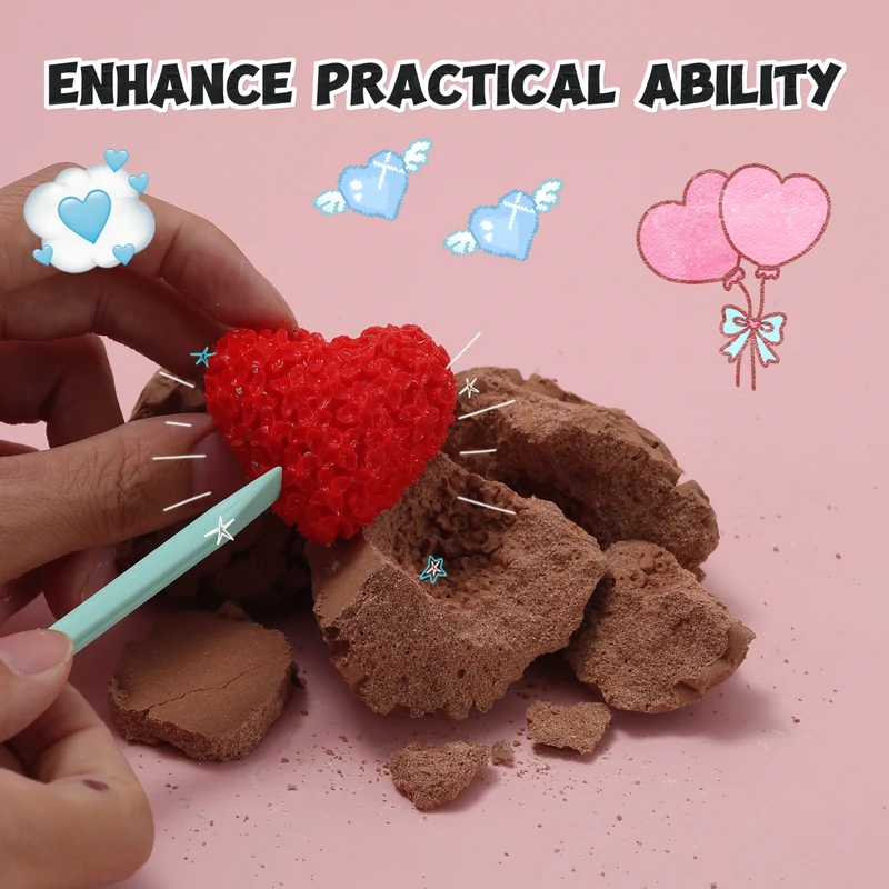 FUFUSQUISHY Flower Heart Squishy Dig Kit