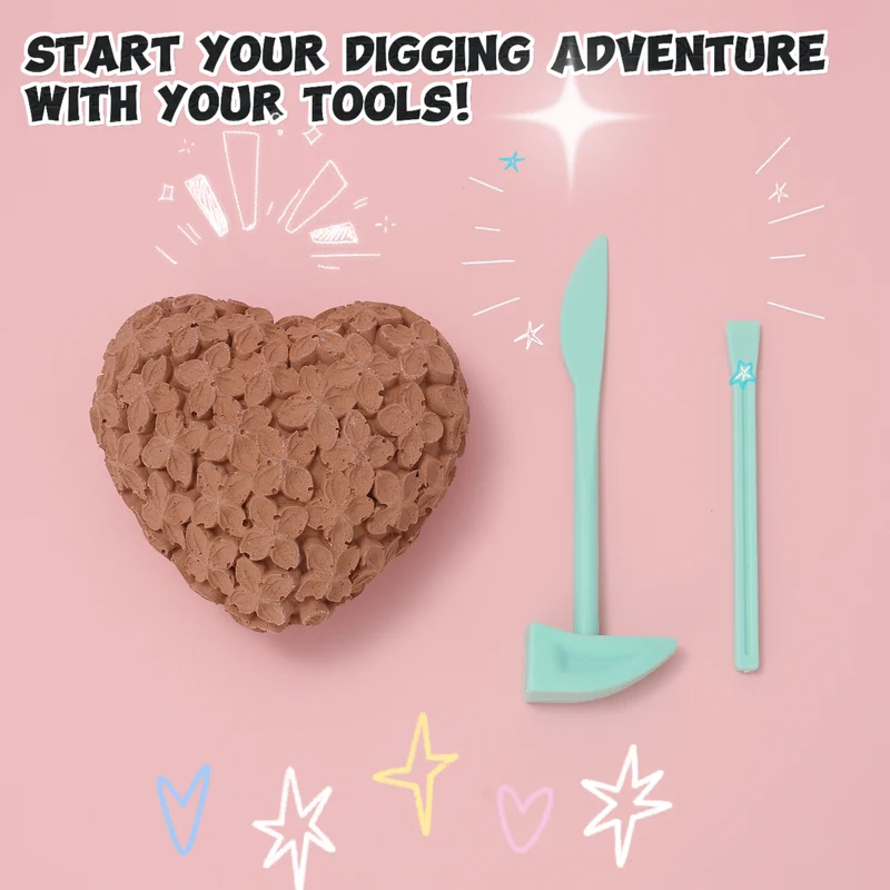 FUFUSQUISHY Flower Heart Squishy Dig Kit
