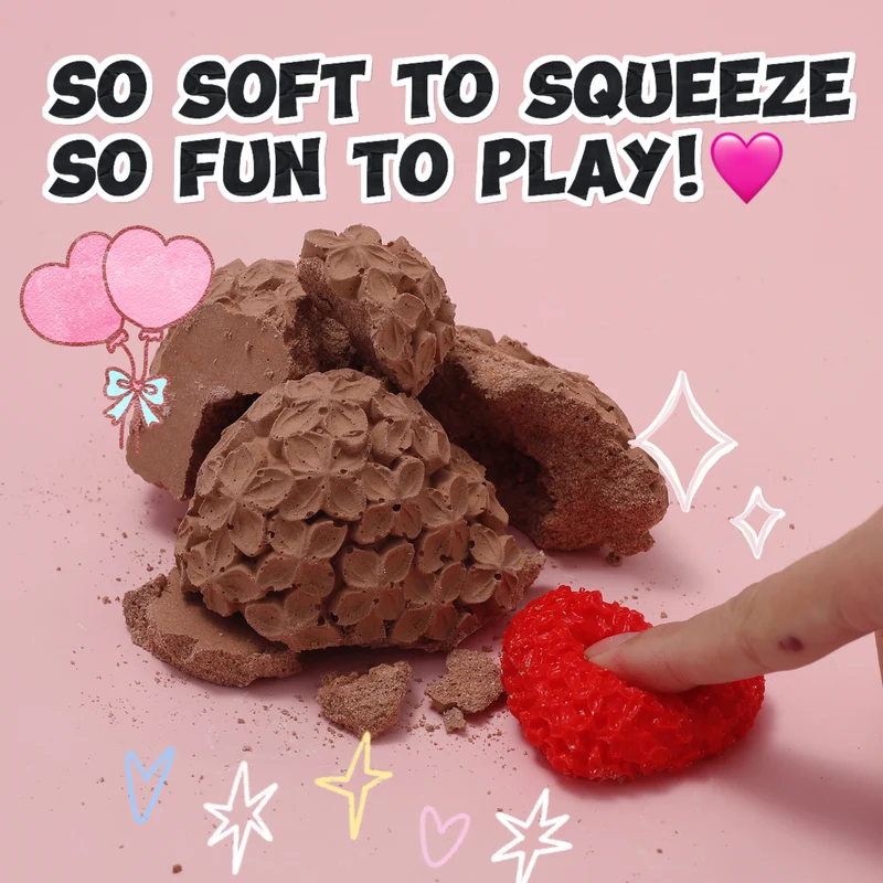 FUFUSQUISHY Flower Heart Squishy Dig Kit