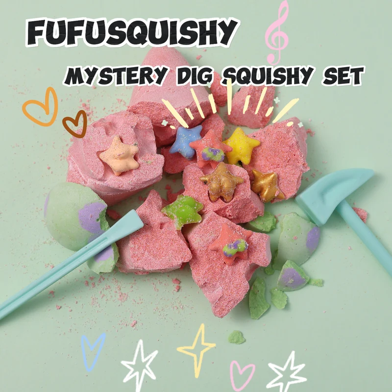 FUFUSQUISHY Patrick Star with Pants Squishy Dig Kit