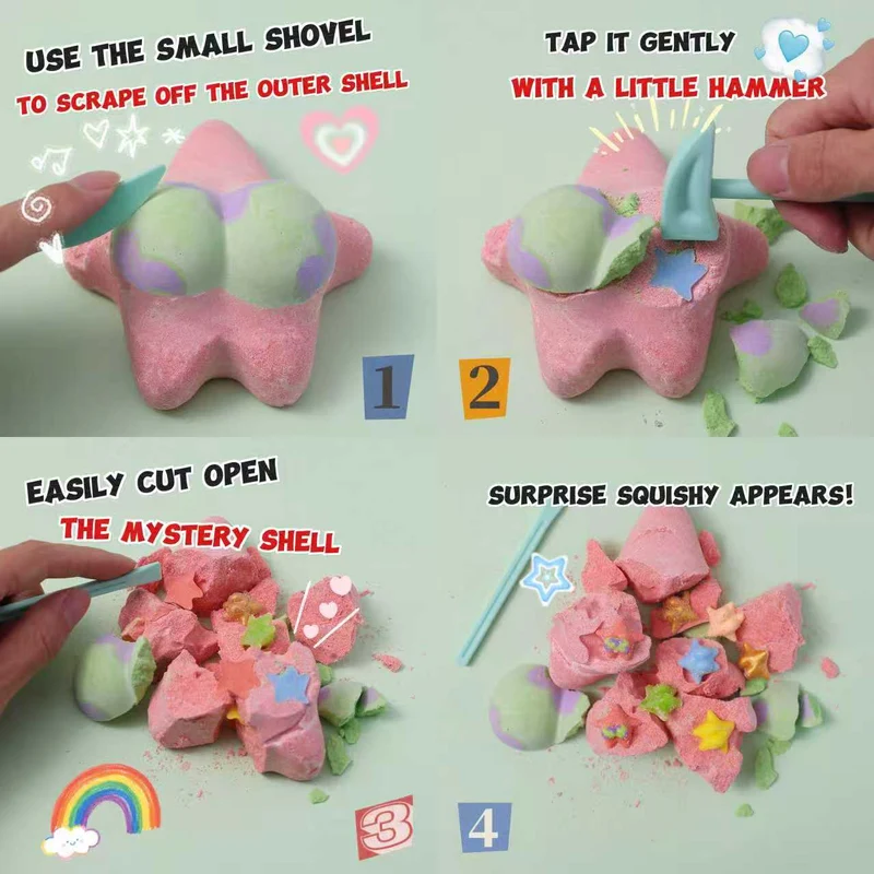 FUFUSQUISHY Patrick Star with Pants Squishy Dig Kit