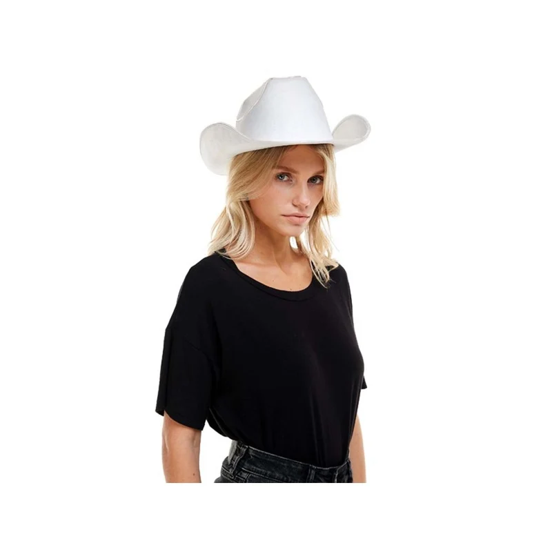 White Light-Up Cowboy Hat for Adults