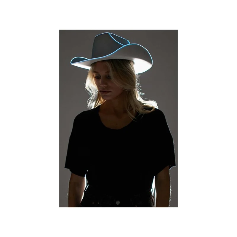 White Light-Up Cowboy Hat for Adults