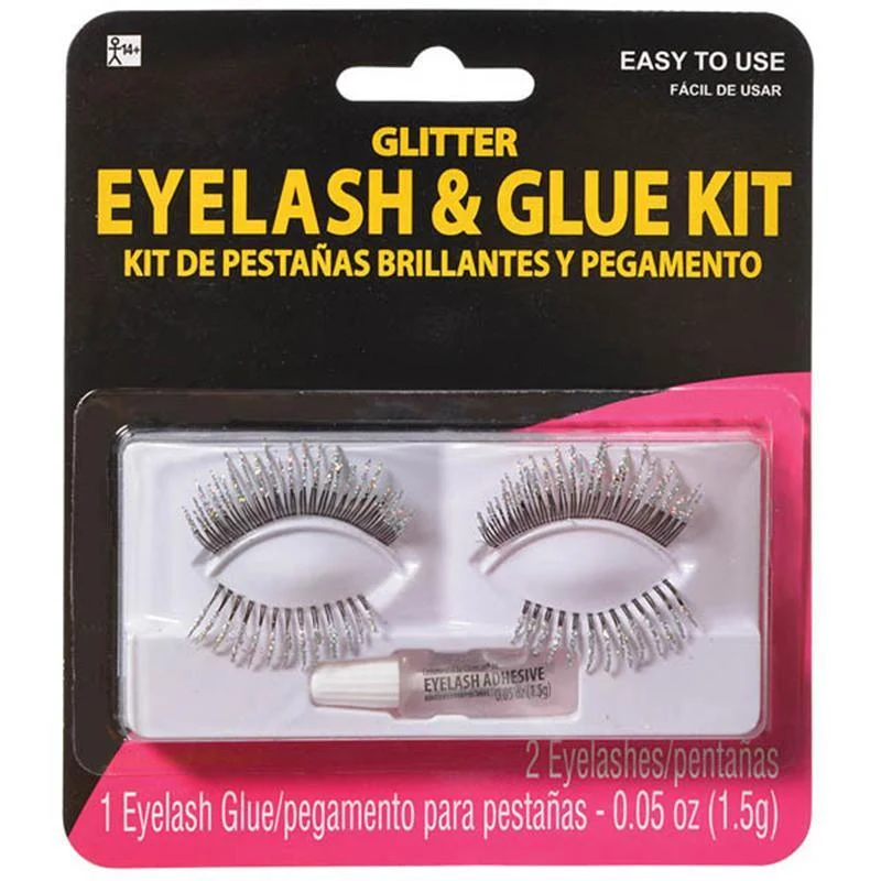 Glitter fake eyelashes & glue kit