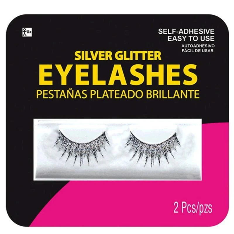 Silver glitter fake eyelashes