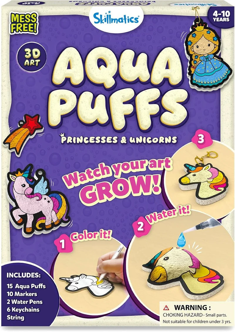 Skillmatics Aqua Puffs Unicorns & Princesses 3D Craft Kit