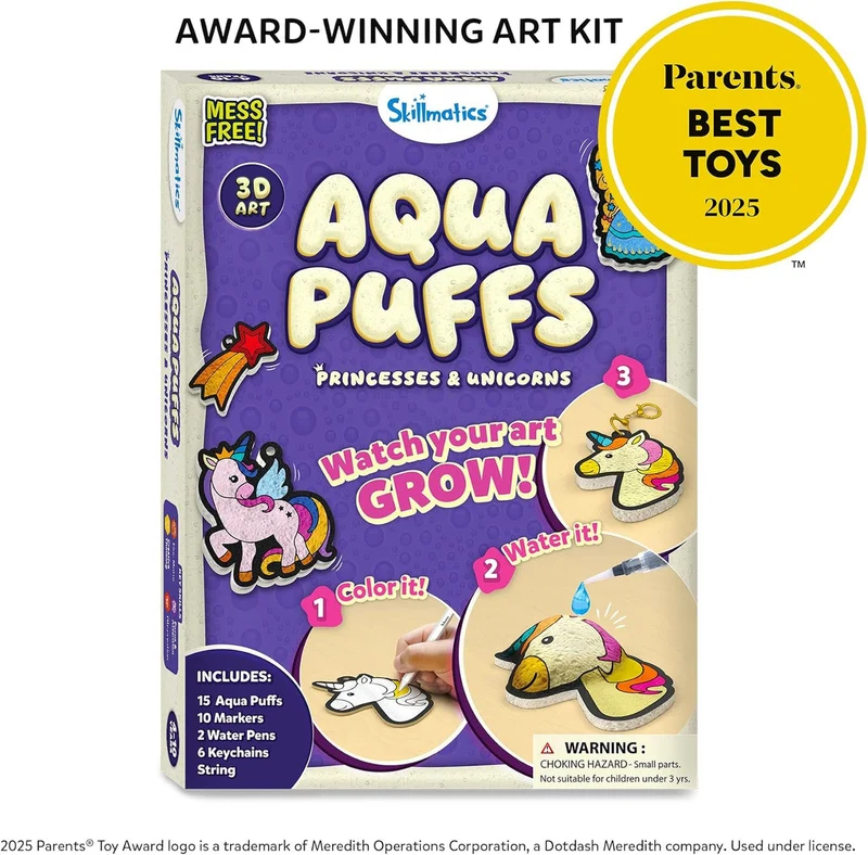 Skillmatics Aqua Puffs Unicorns & Princesses 3D Craft Kit