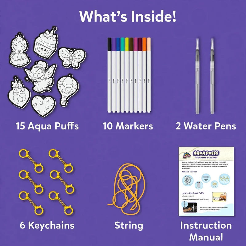 Skillmatics Aqua Puffs Unicorns & Princesses 3D Craft Kit