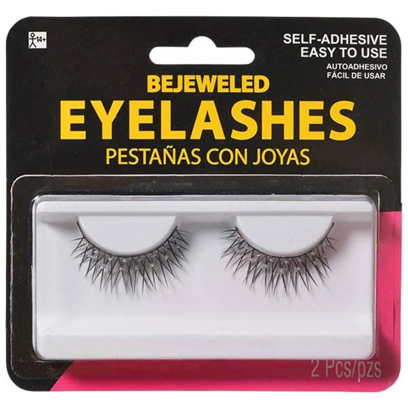 Bejeweled fake eyelashes