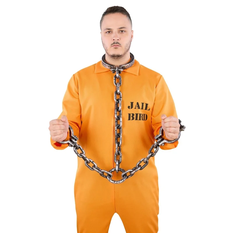 Prisoner Plastic Neck and Wrist Chains, 1 Count