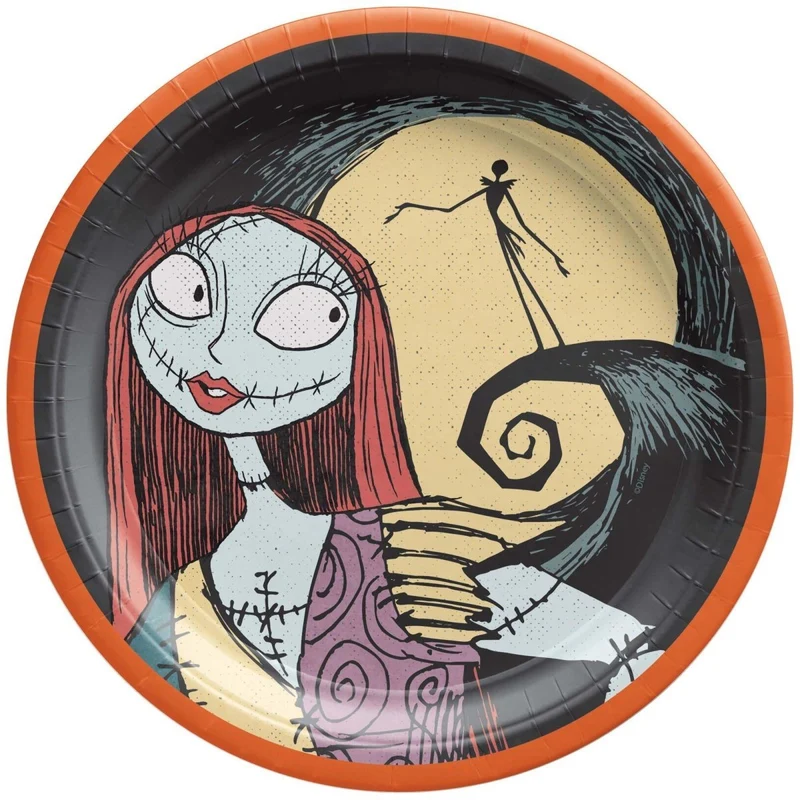 Nightmare Before Christmas Small Round Dessert Paper Plates, 7 Inches, 18 Count