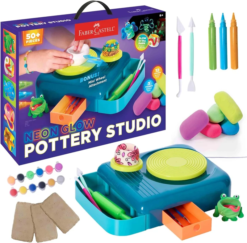 Faber-Castell Neon Glow Pottery Studio USB-Powered Craft Kit