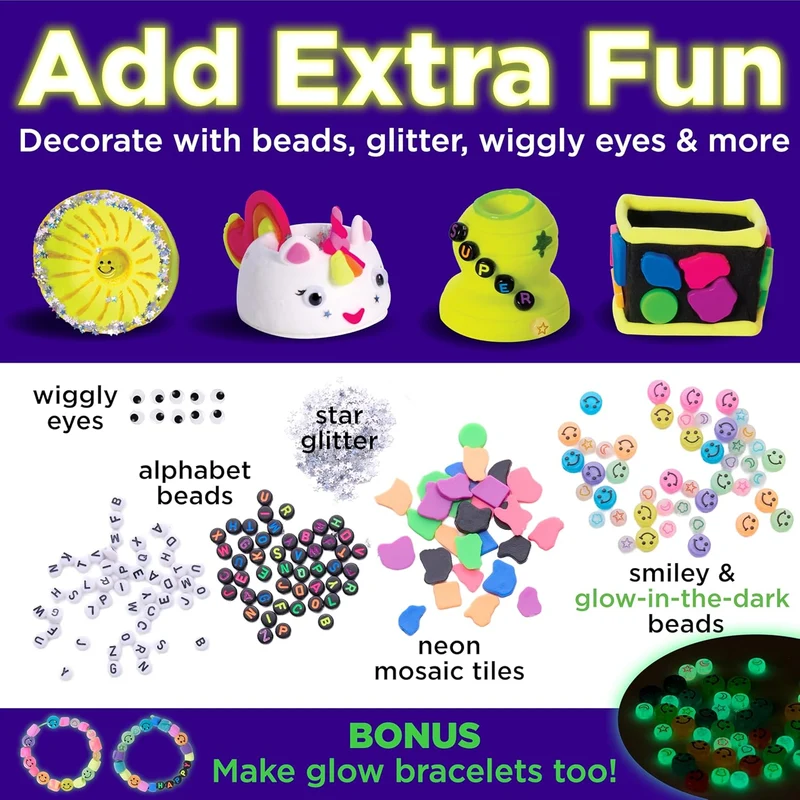 Faber-Castell Neon Glow Pottery Studio USB-Powered Craft Kit