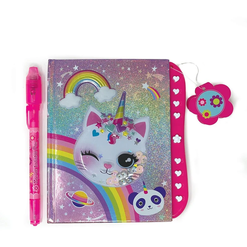 Hot Focus Caticorn Secret Message Journal and Pen Set