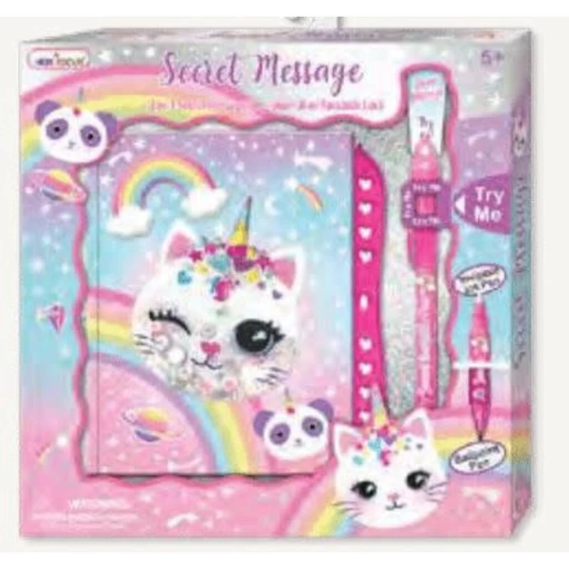 Hot Focus Caticorn Secret Message Journal and Pen Set