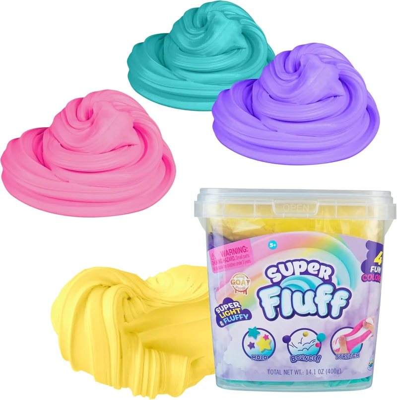 ORB Super Fluff Slimi 4-Pack Sensory Slime Bucket Assortment