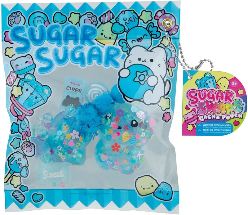 Sugar Swaps Gacha Keychain Pouch with Toy Squishies and Charms