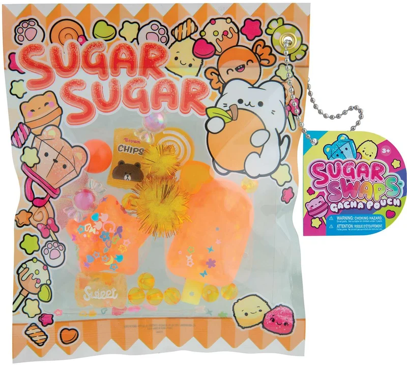 Sugar Swaps Gacha Keychain Pouch with Toy Squishies and Charms