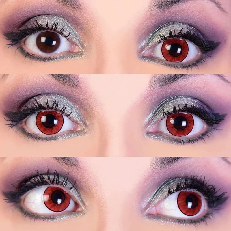 PRIMAL® Dracula I - Red Coloured Contact Lenses, 3 Months Usage