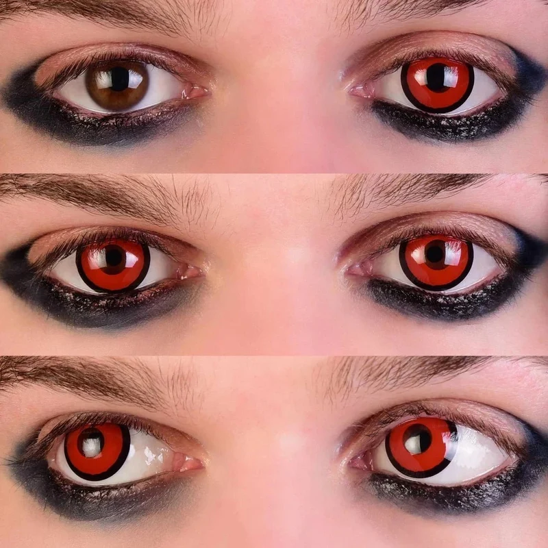 PRIMAL® Blood Eyes - Red and Black Coloured Contact Lenses, 3 months usage