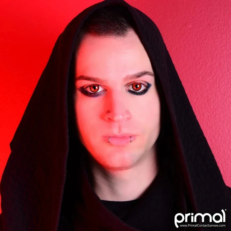 PRIMAL® Blood Eyes - Red and Black Coloured Contact Lenses, 3 months usage