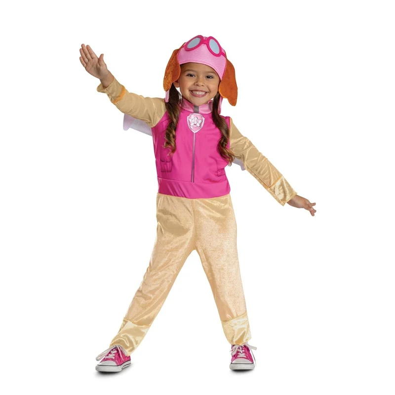 Skye Classic Costume for Toddlers, Paw Patrol, Jumpsuit with Wings and Headpiece