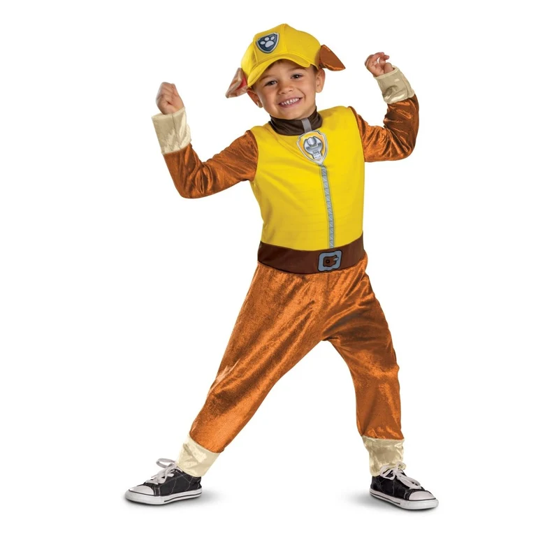 Rubble Classic Costume for Toddlers, Paw Patrol, Jumpsuit with Tail and Headpiece