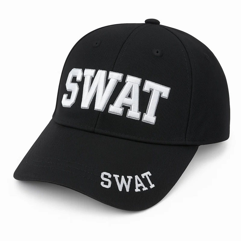 Black S.W.A.T. Cap, 1 Count