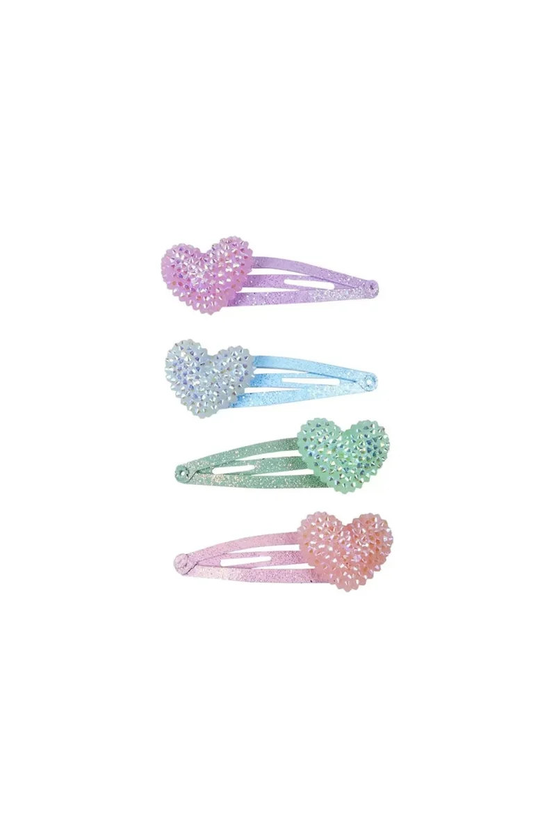 Great Pretenders Sparkle Heart Bobble Hairclips Set of Four Clips