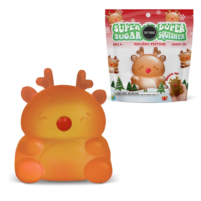 Super Duper Sugar Squisher Rudy Reindeer Festive Sensory Fidget Toy