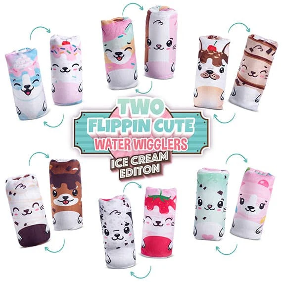 Top Trenz Two Flippin Cute Plush Ice Cream Water Wiggler