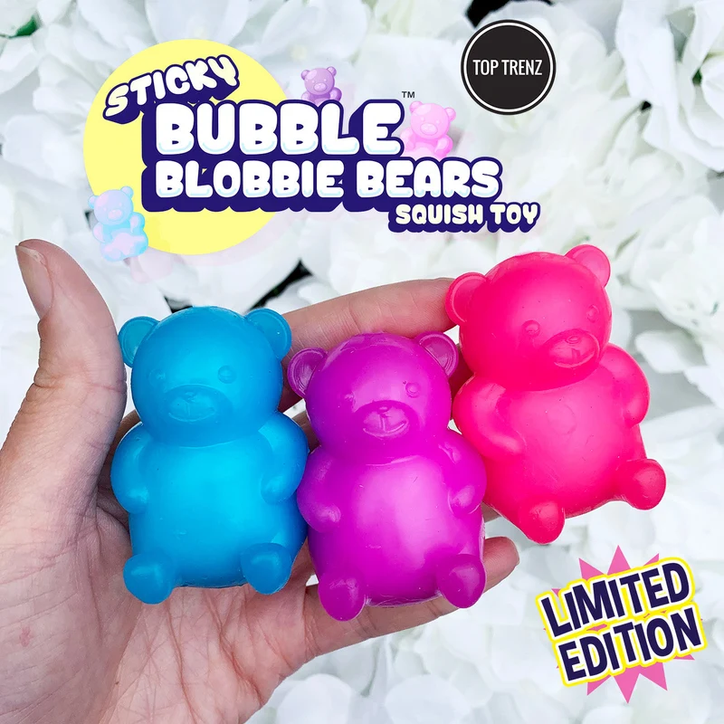 Top Trenz Sticky Bubble Blobbie Gummie Yummy Bears Glow Fidget Toy