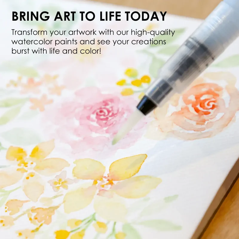 Grabie Professional Watercolor Pocket Set 12 Colors Floral Painting Kit