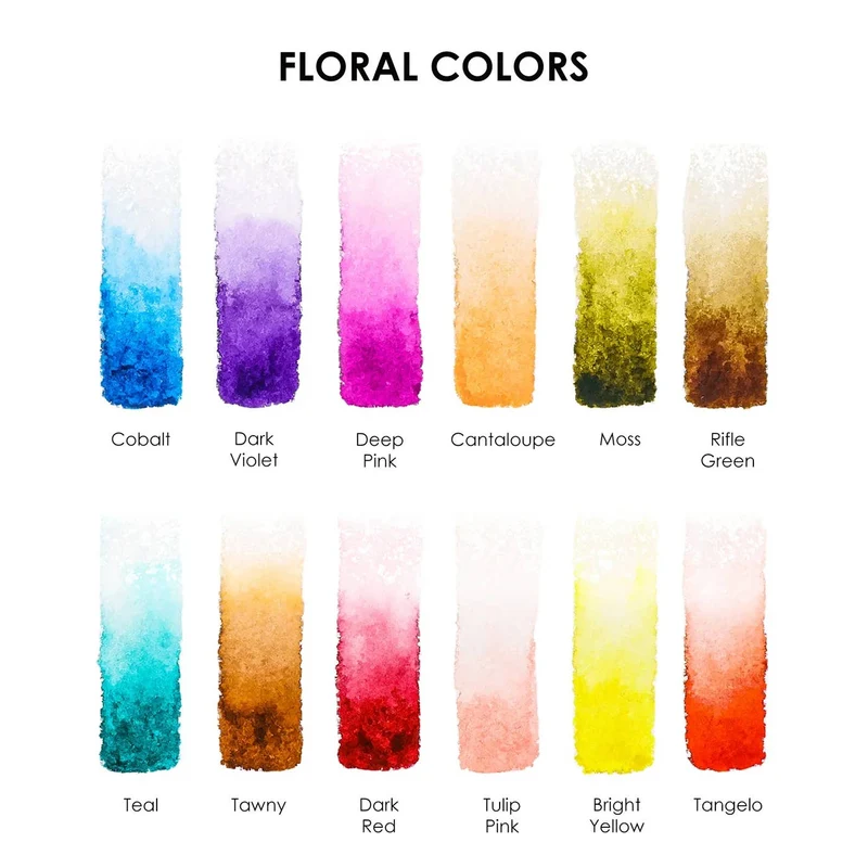 Grabie Professional Watercolor Pocket Set 12 Colors Floral Painting Kit