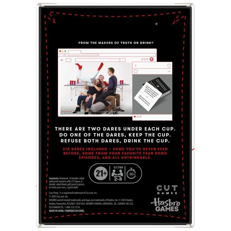 Fear Pong Game, English Version, 1 Count