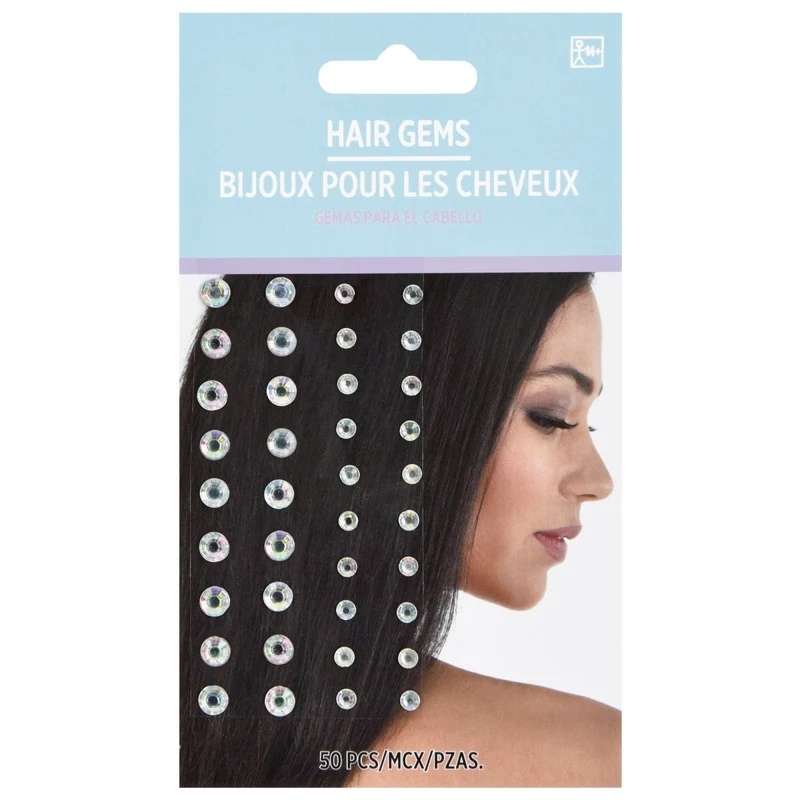 Iridescent Hair Gems, 1 Count